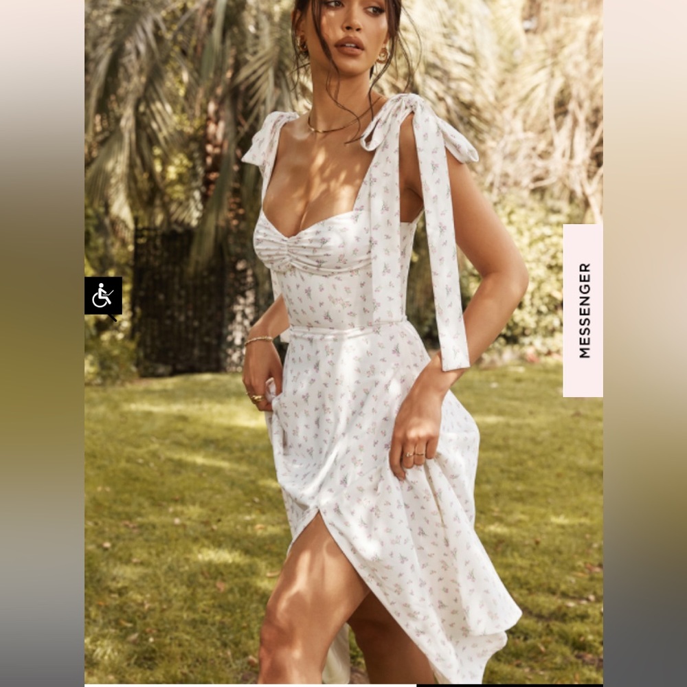 ALICIA 
WHITE FLORAL MIDI SUNDRESS